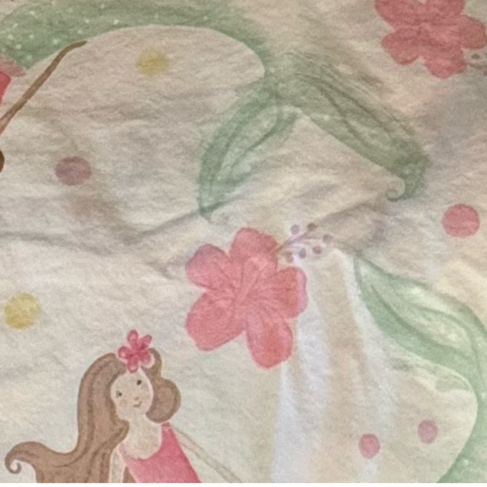 Pottery Barn Kids Floral and Fairy Print Full- Double Flat Sheet